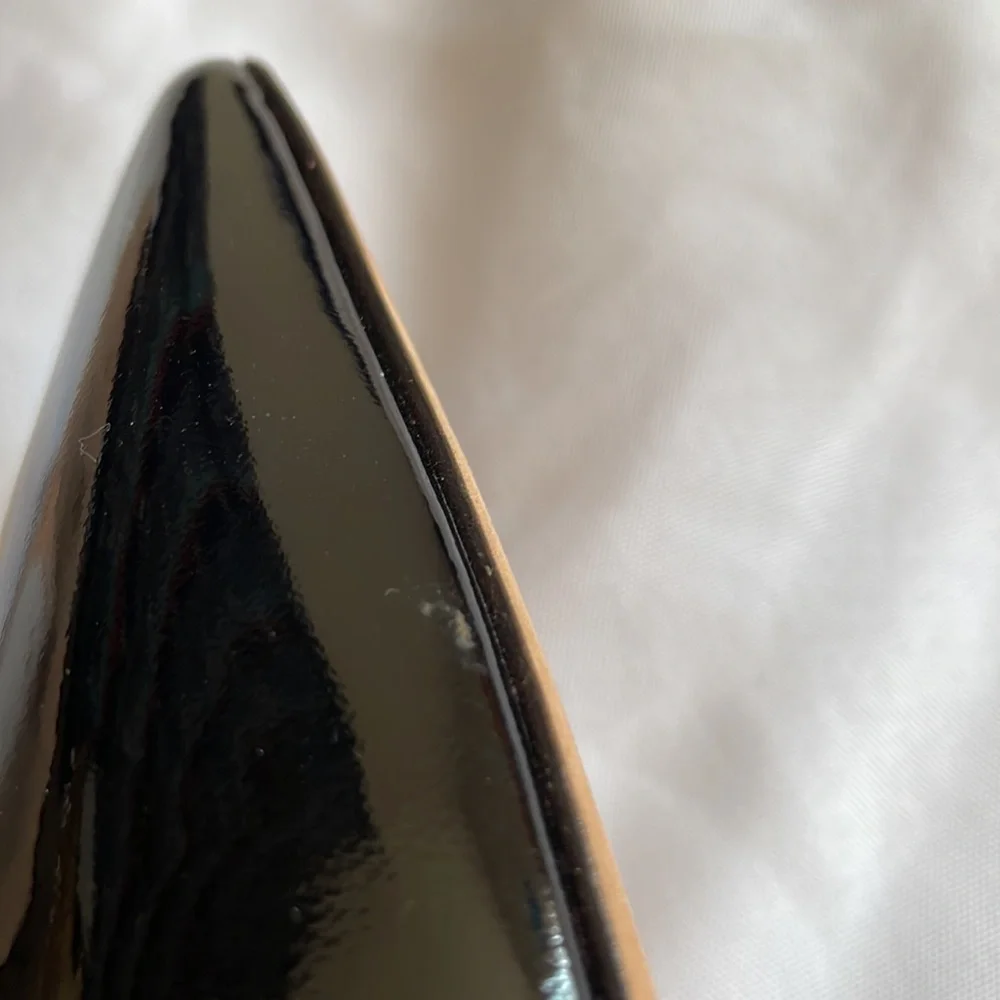 Kate Spade Black with White Trim Accent Patent High Heels Pumps - Picture 8 of 15